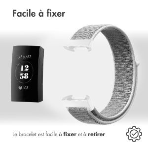 iMoshion Bracelet en nylon Fitbit Charge 3 / 4 - Gris clair