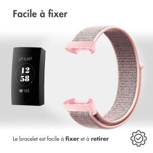 iMoshion Bracelet en nylon Fitbit Charge 3 / 4 - Rose
