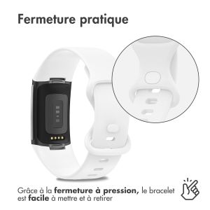 iMoshion Bracelet en silicone Fitbit Charge 5 / Charge 6 - Taille S - Blanc