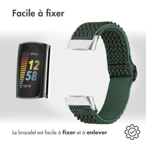 iMoshion Bracelet élastique en nylon Fitbit Charge 5 / Charge 6 - Vert