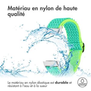 iMoshion Bracelet élastique en nylon Fitbit Charge 5 / Charge 6 - Vert / Jaune