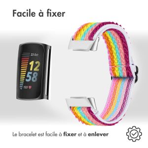 iMoshion Bracelet élastique en nylon Fitbit Charge 5 / Charge 6 - ﻿Multicolore