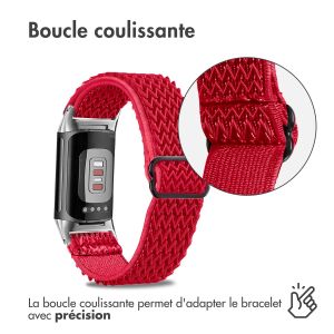 iMoshion Bracelet élastique en nylon Fitbit Charge 5 / Charge 6 - Rouge