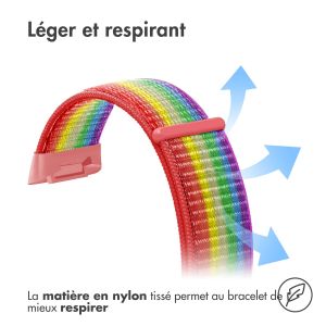 iMoshion Bracelet en nylon Fitbit Charge 5 / Charge 6 - Taille L - Rainbow