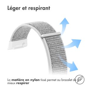 iMoshion Bracelet en nylon Fitbit Charge 5 / Charge 6 - Taille L - Gris clair