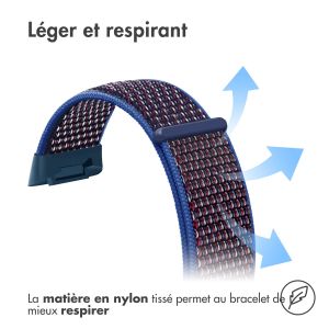 iMoshion Bracelet en nylon Fitbit Charge 5 / Charge 6 - Taille L - Bleu