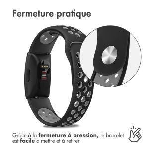 iMoshion Bracelet sportif en silicone Fitbit Inspire - Noir / Gris