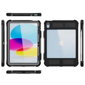 Redpepper Coque tablette étanche iPad 10 (2022) 10.9 pouces - Noir