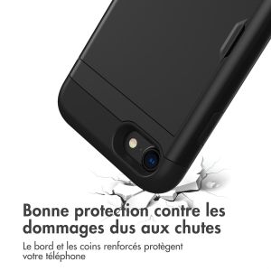 iMoshion Coque arrière avec porte-cartes iPhone SE (2022 / 2020) / 8 / 7 - Noir
