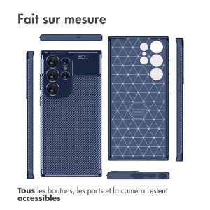 iMoshion Coque silicone Carbon Samsung Galaxy S23 Ultra - Bleu