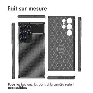 iMoshion Coque silicone Carbon Samsung Galaxy S23 Ultra - Noir