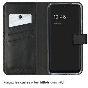 Selencia Étui de téléphone portefeuille en cuir véritable Samsung Galaxy A34 (5G) - Noir