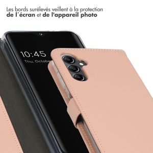 Selencia Étui de téléphone portefeuille en cuir véritable Samsung Galaxy A14 (5G) - Dusty Pink