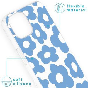 iMoshion Coque Design iPhone 13 - Retro Blue Flowers