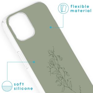 iMoshion Coque Design iPhone 13 - Floral Green