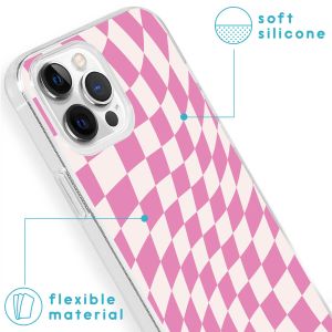 iMoshion Coque Design iPhone 13 Pro - Retro Pink Check
