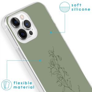iMoshion Coque Design iPhone 13 Pro - Floral Green