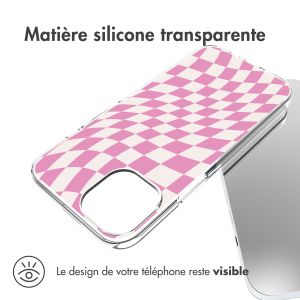iMoshion Coque Design iPhone 14 - Retro Pink Check