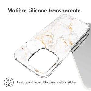 iMoshion Coque Design iPhone 14 Pro - White Marble