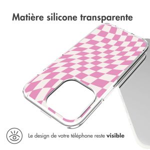 iMoshion Coque Design iPhone 14 Pro - Retro Pink Check