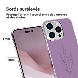 iMoshion Coque Design iPhone 14 Pro - Floral Purple