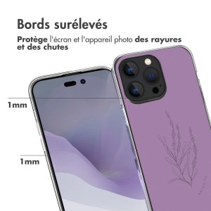 iMoshion Coque Design iPhone 14 Pro Max - Floral Purple