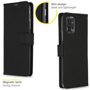 Accezz Étui de téléphone portefeuille Wallet Motorola Moto G72 - Noir