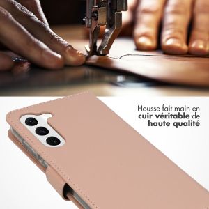 Selencia Étui de téléphone portefeuille en cuir véritable Samsung Galaxy S23 - Dusty Pink