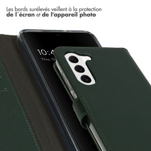 Selencia Étui de téléphone portefeuille en cuir véritable Samsung Galaxy S23 Plus - Vert