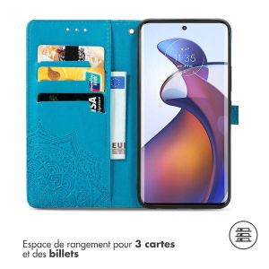 iMoshion Etui de téléphone portefeuille Mandala Motorola Edge 30 Fusion - Turquoise