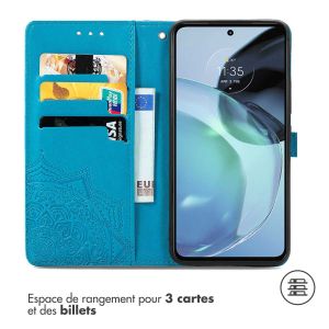 iMoshion Etui de téléphone portefeuille Mandala Motorola Moto G72 - Turquoise