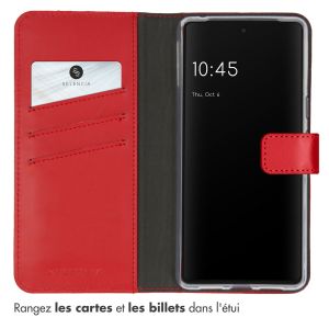 Selencia Étui de téléphone portefeuille en cuir véritable Google Pixel 7 - Rouge