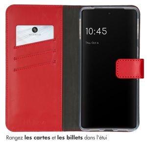 Selencia Étui de téléphone portefeuille en cuir véritable Google Pixel 7 Pro - Rouge