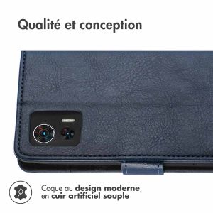 iMoshion Étui de téléphone portefeuille Luxe Motorola Edge 30 Neo - Bleu foncé