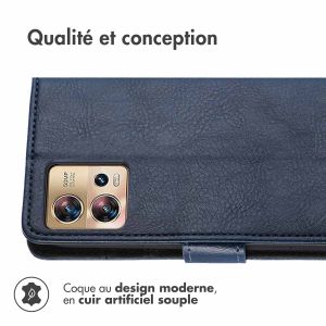 iMoshion Étui de téléphone portefeuille Luxe Motorola Edge 30 Fusion - Bleu foncé