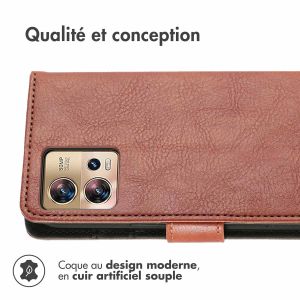 iMoshion Étui de téléphone portefeuille Luxe Motorola Edge 30 Fusion - Brun