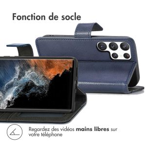 iMoshion Étui de téléphone portefeuille Luxe Samsung Galaxy S23 Ultra - Bleu foncé