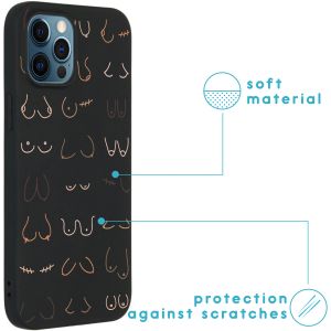 iMoshion Coque Design iPhone 12 (Pro) - Boobs all over - Noir