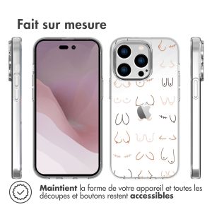 iMoshion Coque Design iPhone 14 Pro - Boobs all over - Transparent