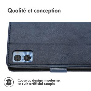 iMoshion Étui de téléphone portefeuille Luxe Motorola Moto E22 - Bleu foncé