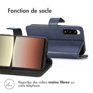 iMoshion Étui de téléphone portefeuille Luxe Sony Xperia 5 IV - Bleu foncé
