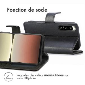 iMoshion Étui de téléphone portefeuille Luxe Sony Xperia 5 IV - Noir
