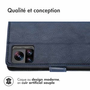 iMoshion Étui de téléphone portefeuille Luxe Motorola Edge 30 Ultra - Bleu foncé