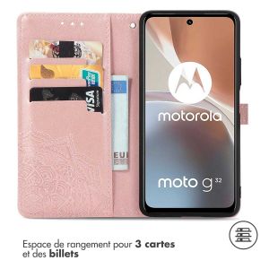 iMoshion Etui de téléphone portefeuille Mandala Motorola Moto G32 - Rose Dorée