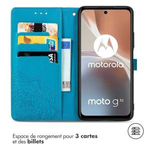 iMoshion Etui de téléphone portefeuille Mandala Motorola Moto G32 - Turquoise