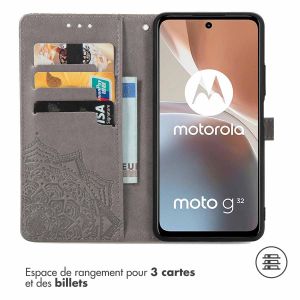 iMoshion Etui de téléphone portefeuille Mandala Motorola Moto G32 - Gris