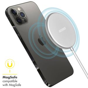 Accezz Chargeur sans fil MagSafe - Chargeur MagSafe avec connexion USB-C - 15 Watt - Argenté