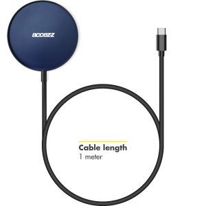 Accezz Chargeur sans fil MagSafe - Chargeur MagSafe avec connexion USB-C - 15 Watt - Bleu