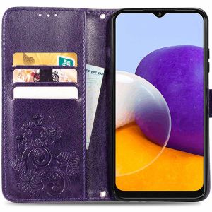 iMoshion Etui de téléphone Fleurs de Trèfle Galaxy A22 (5G) - Violet