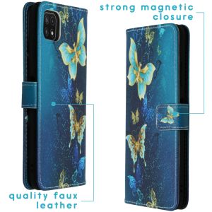 iMoshion Coque silicone design Galaxy A22 (5G) - Blue Butterfly